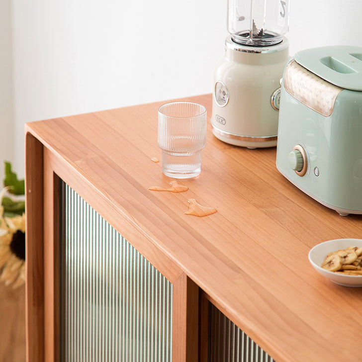 Contemporary Sideboard Table with Drawers Pine Solid Wood Dining Buffet