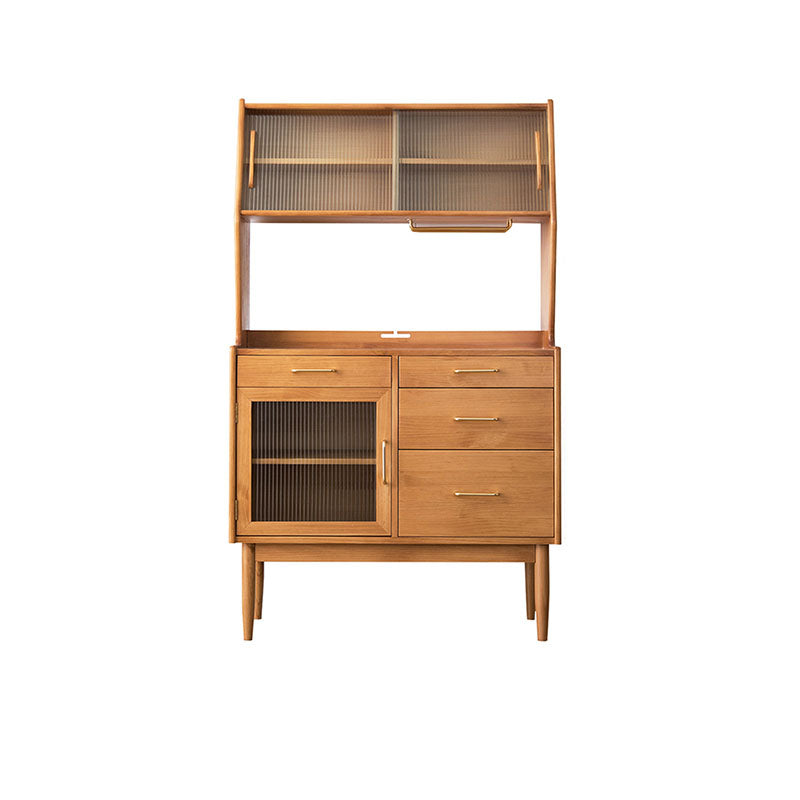 Pine Solid Wood Dining Buffet with Drawers Contemporary Dining Server