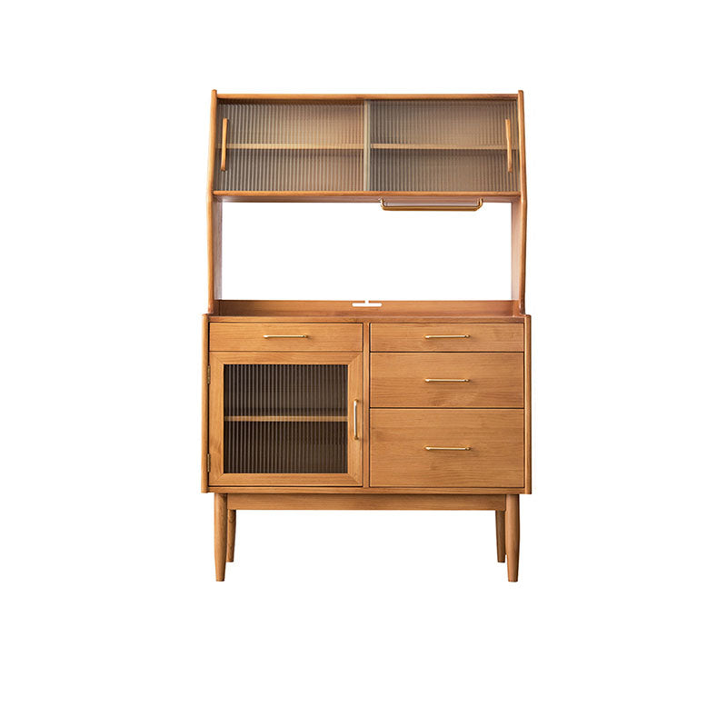 Pine Solid Wood Dining Buffet with Drawers Contemporary Dining Server