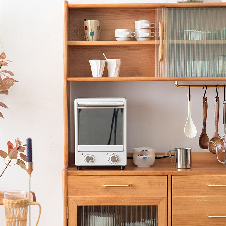 Pine Solid Wood Dining Buffet with Drawers Contemporary Dining Server