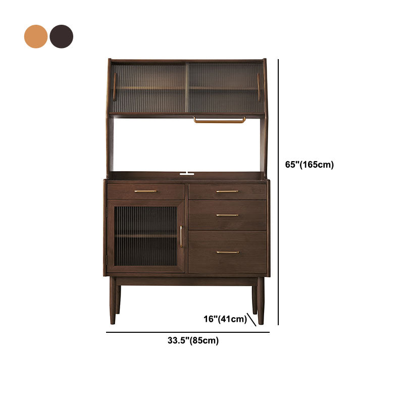 Pine Solid Wood Dining Buffet with Drawers Contemporary Dining Server