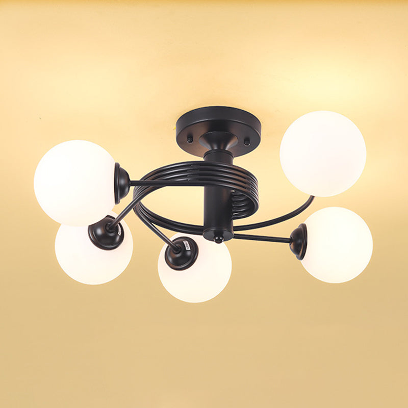 3/5-Light Black/Golden Modern Flush Mount Lighting LED Ceiling Light for Bedroom