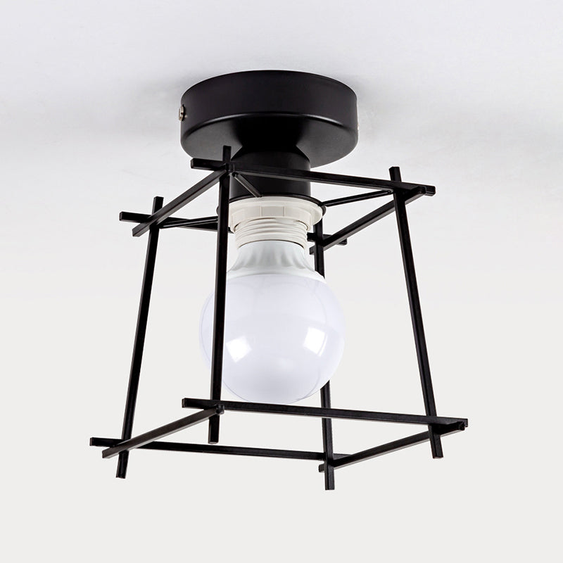 Single Modernism Golden/Black Flush Mount Lighting Metal Ceiling Light for Bedroom