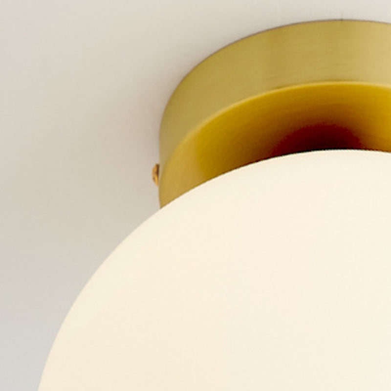 Contemporary Globe Ceiling Light Golden Flush Mount Lighting for Hallway