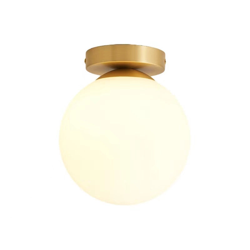 Contemporary Globe Ceiling Light Golden Flush Mount Lighting for Hallway