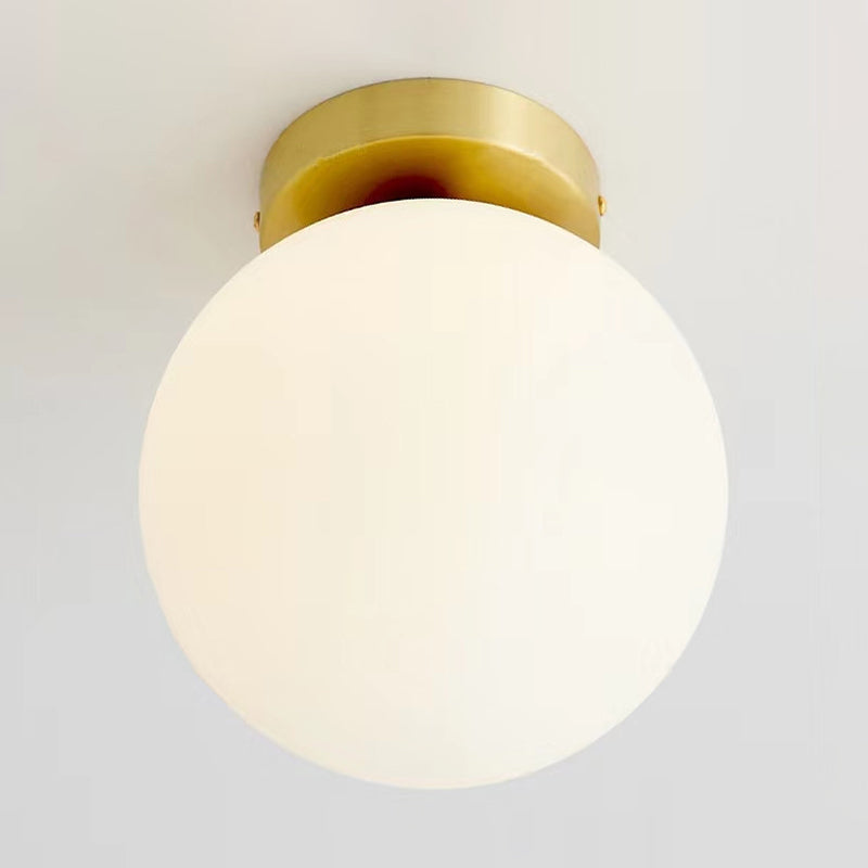 Contemporary Globe Ceiling Light Golden Flush Mount Lighting for Hallway