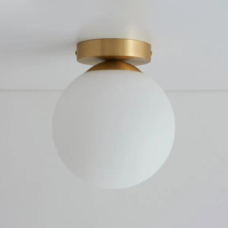 Contemporary Globe Ceiling Light Golden Flush Mount Lighting for Hallway