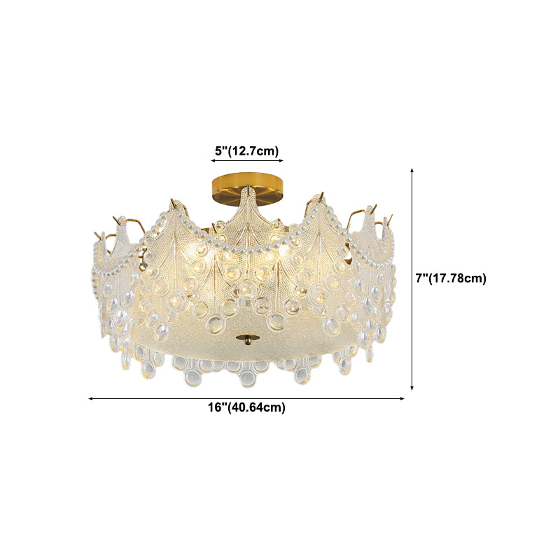 Nordic Glass Ceiling Light Creative Flush Mount Light Fixture for Bedroom