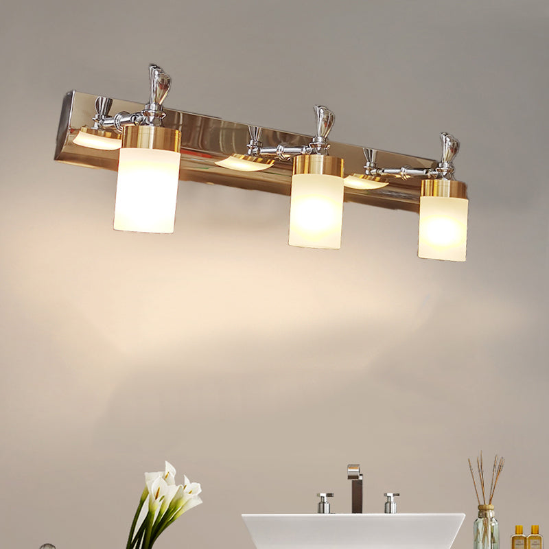 Stainless Steel Mirror Front Light Multi Lights Vanity Light with Acrylic Shade