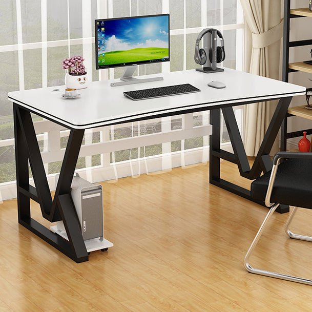 Industrial Black and White Gaming Desk Cable Management Computer Desk for Dormitory