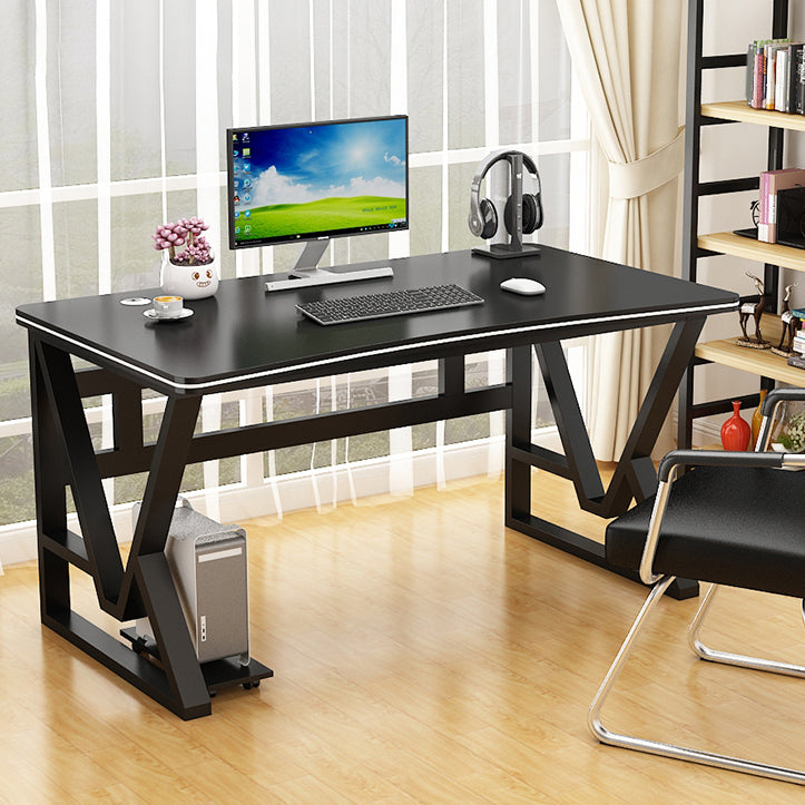 Industrial Black and White Gaming Desk Cable Management Computer Desk for Dormitory