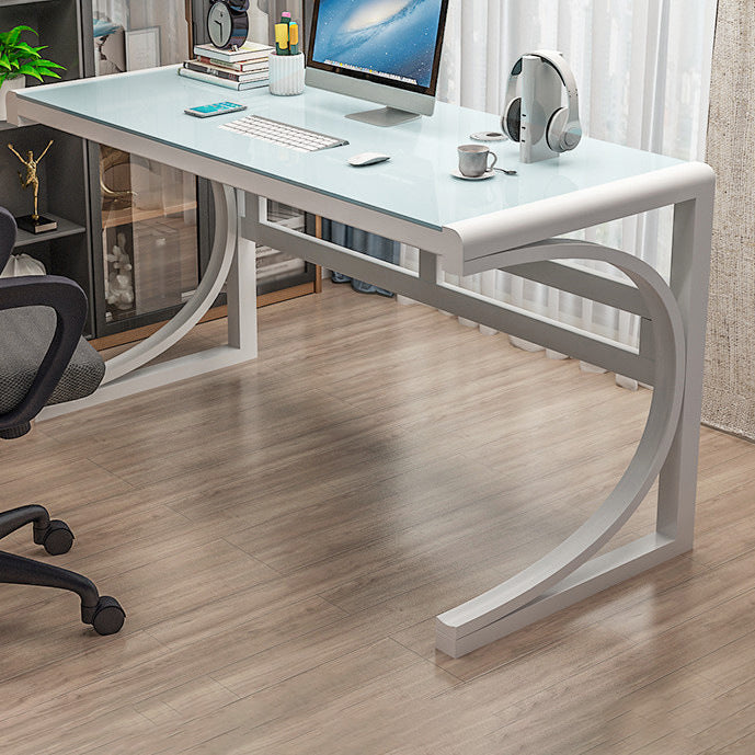 Rectangular Glass Computer Desk Contemporary Home Office Desk