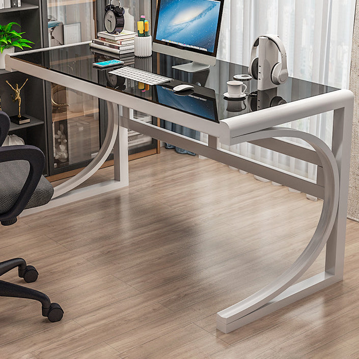 Rectangular Glass Computer Desk Contemporary Home Office Desk