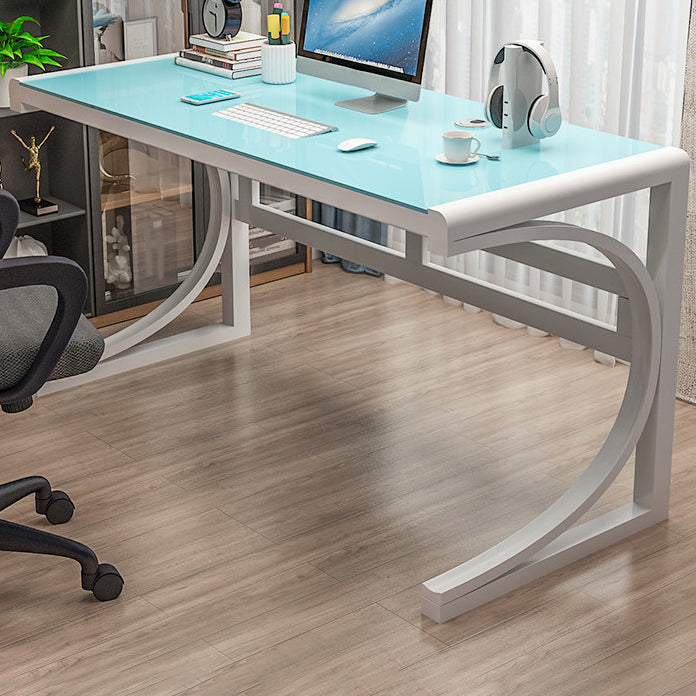 Rectangular Glass Computer Desk Contemporary Home Office Desk