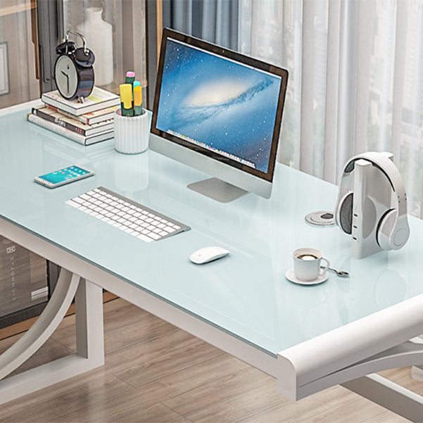 Rectangular Glass Computer Desk Contemporary Home Office Desk