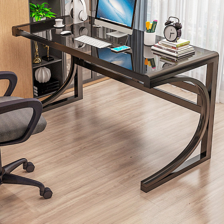 Rectangular Glass Computer Desk Contemporary Home Office Desk