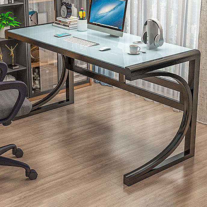 Rectangular Glass Computer Desk Contemporary Home Office Desk