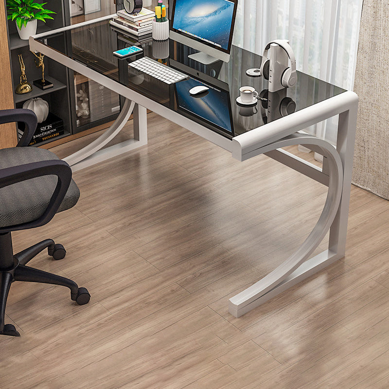 Rectangular Glass Computer Desk Contemporary Home Office Desk