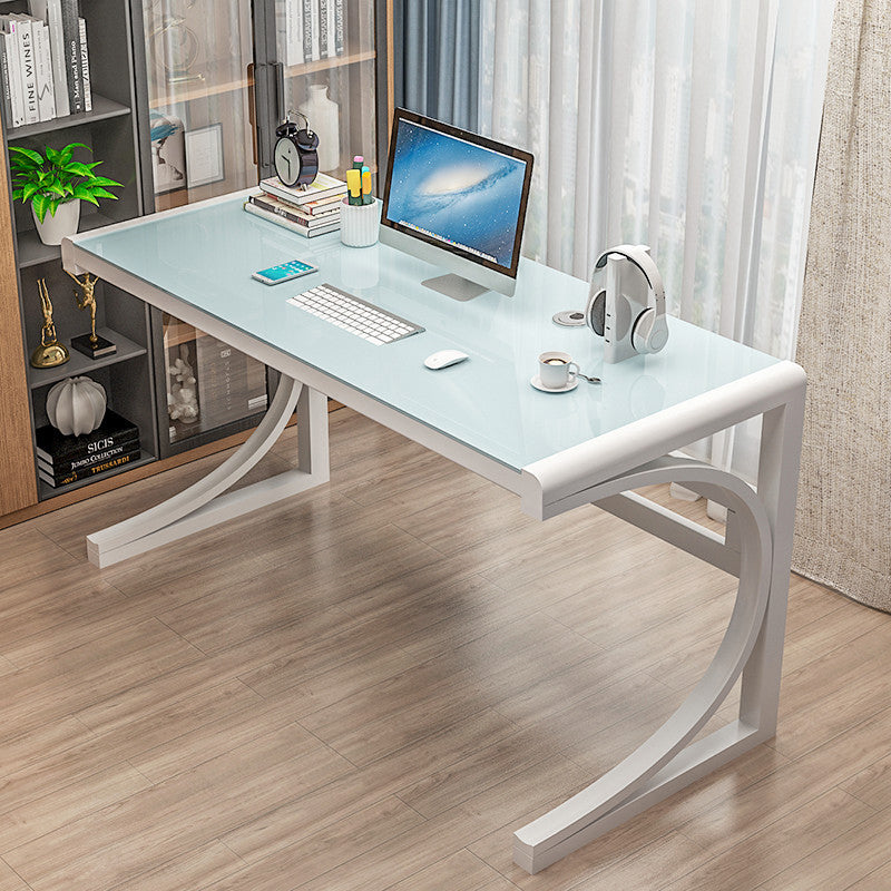 Rectangular Glass Computer Desk Contemporary Home Office Desk