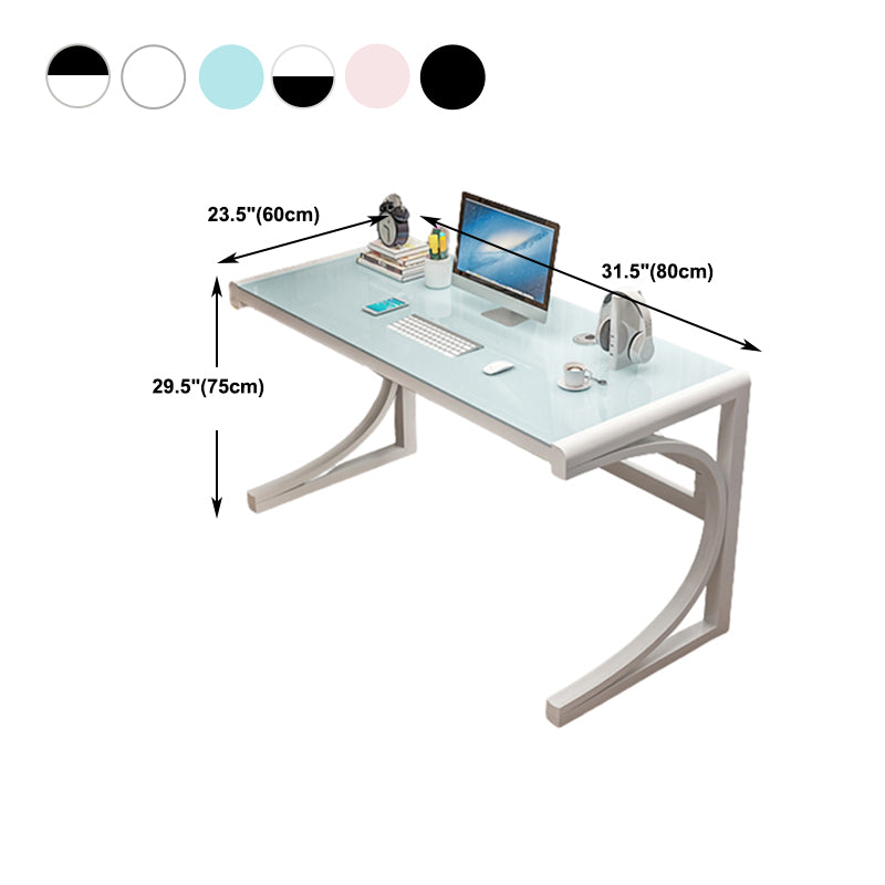 Rectangular Glass Computer Desk Contemporary Home Office Desk