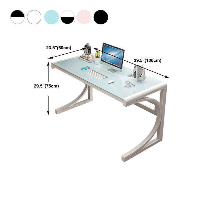 Rectangular Glass Computer Desk Contemporary Home Office Desk