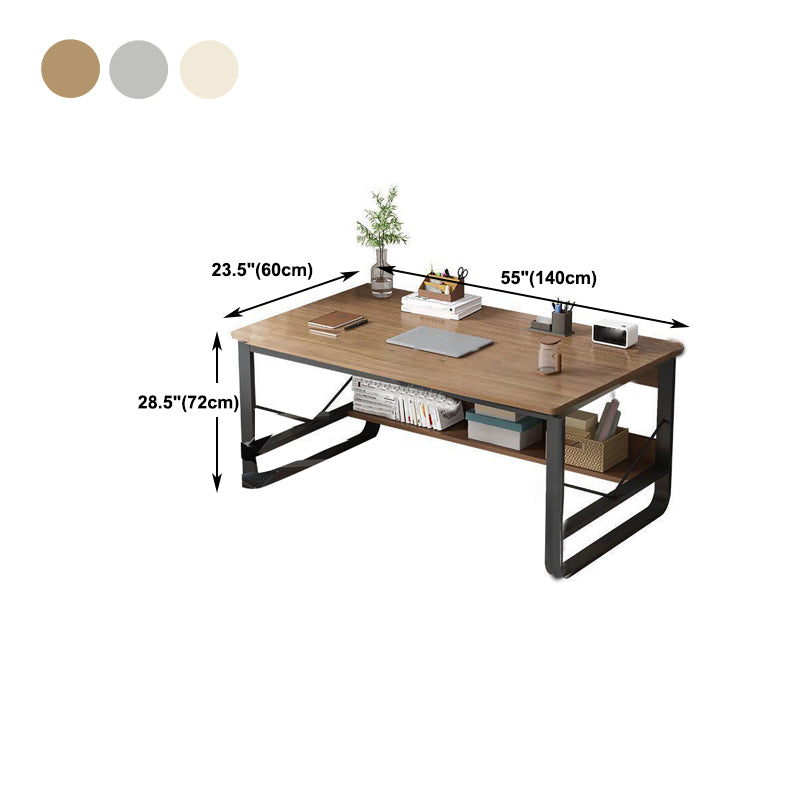 Rectangular Industrial Office Desk 60" Wide Home Wooden Writing Desk