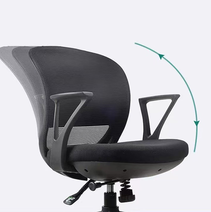 Contemporary Arm Chair Fixed Arms Adjustable Seat Height Swivel Conference Chair