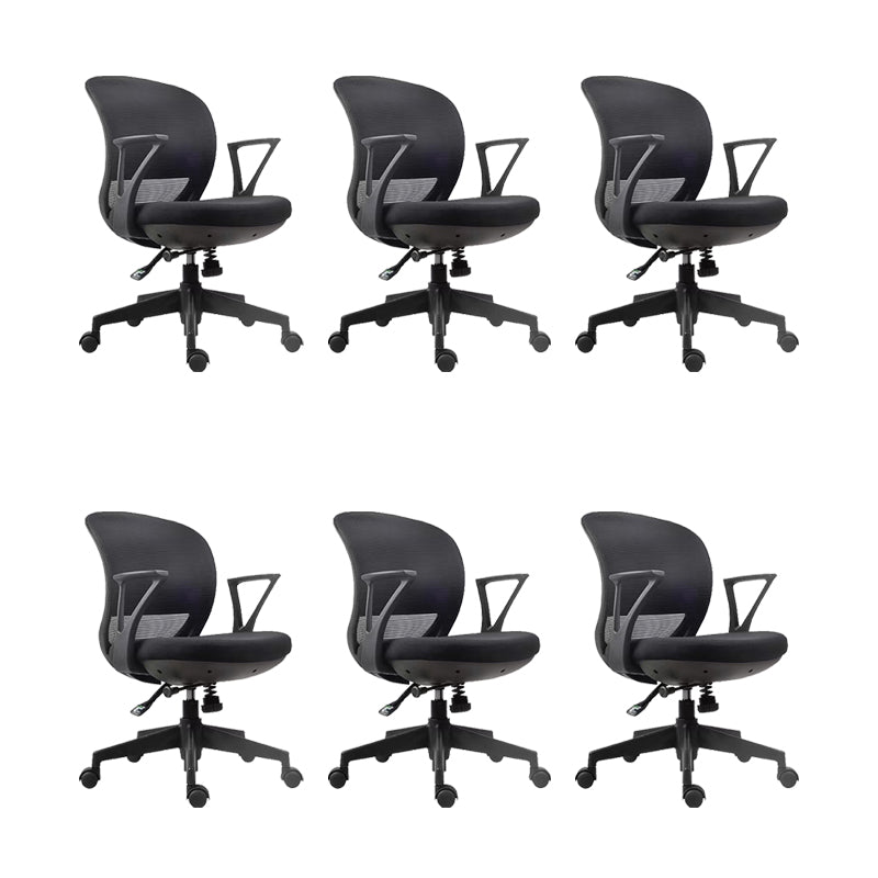 Contemporary Arm Chair Fixed Arms Adjustable Seat Height Swivel Conference Chair