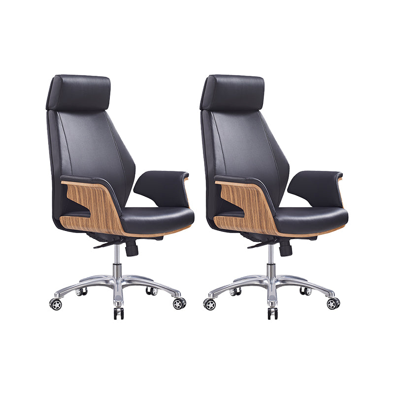 Contemporary Office Chair Adjustable Seat Height Leather Executive Chair