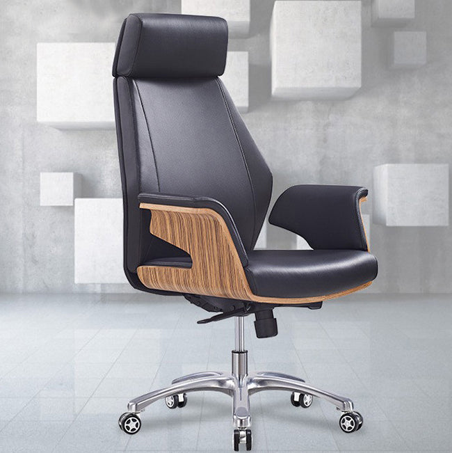 Contemporary Office Chair Adjustable Seat Height Leather Executive Chair