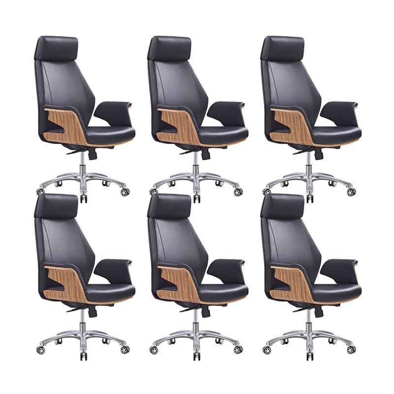 Contemporary Office Chair Adjustable Seat Height Leather Executive Chair