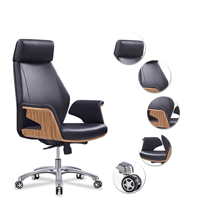 Contemporary Office Chair Adjustable Seat Height Leather Executive Chair