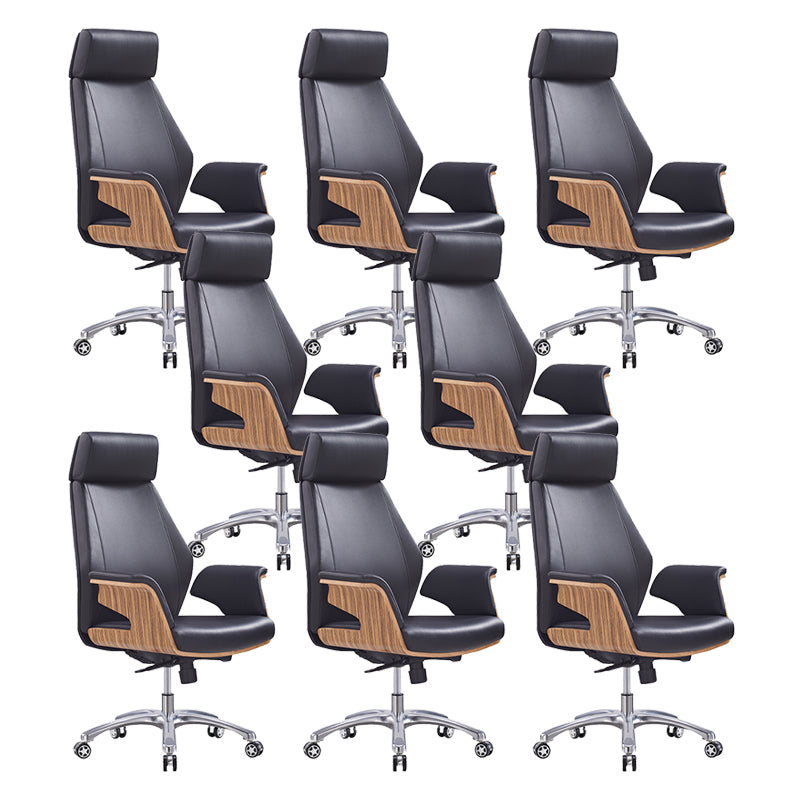 Contemporary Office Chair Adjustable Seat Height Leather Executive Chair