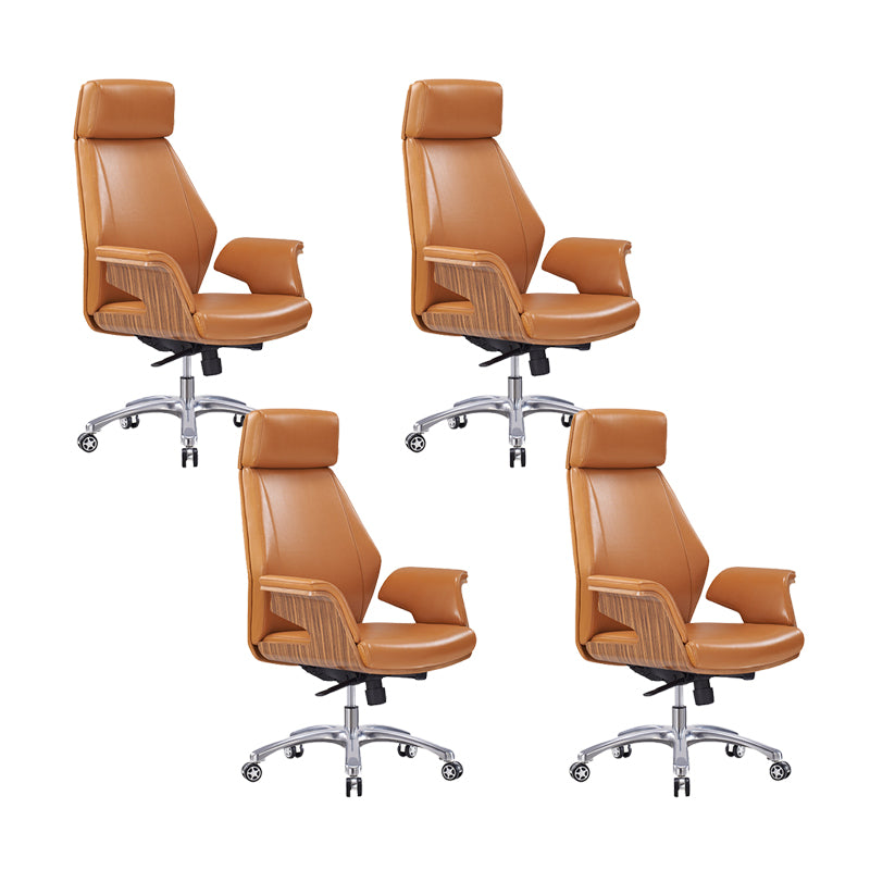 Contemporary Office Chair Adjustable Seat Height Leather Executive Chair