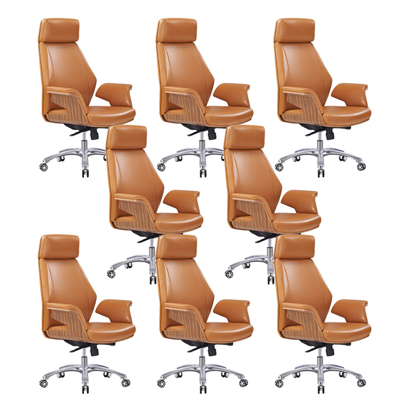 Contemporary Office Chair Adjustable Seat Height Leather Executive Chair