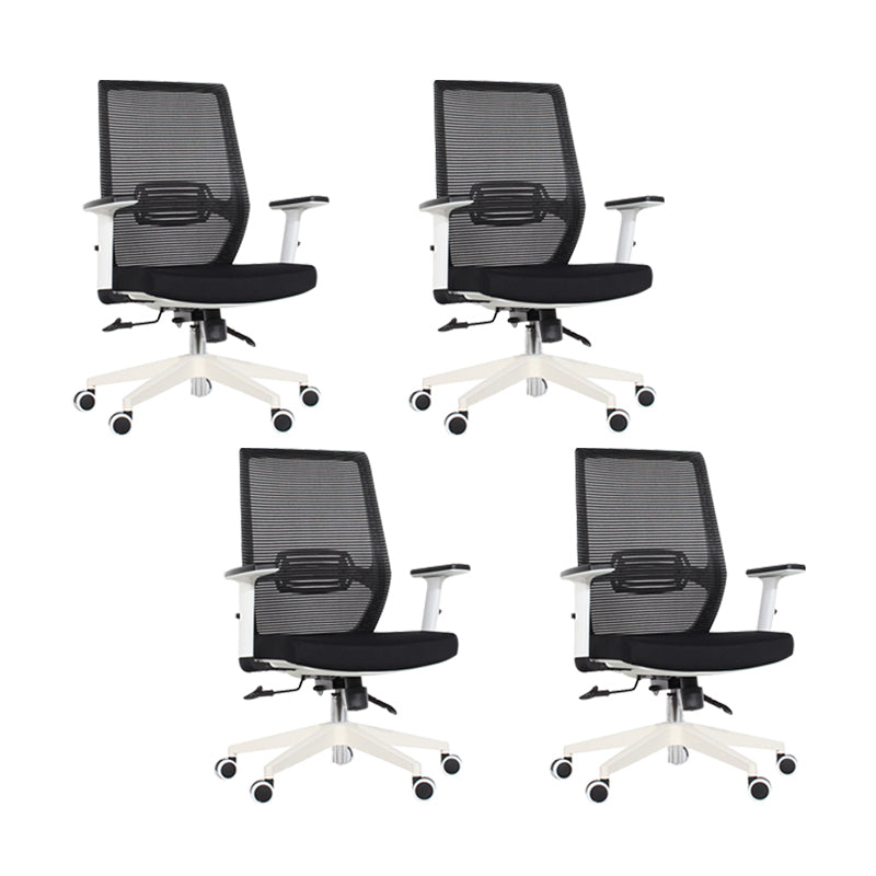 Modern Desk Chair Mesh Computer Chair Mid-Back Chair in Black/Gray/Orange