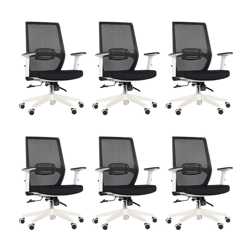 Modern Desk Chair Mesh Computer Chair Mid-Back Chair in Black/Gray/Orange