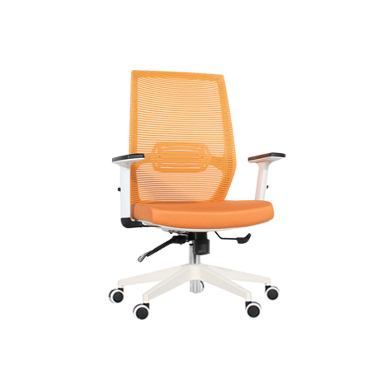 Modern Desk Chair Mesh Computer Chair Mid-Back Chair in Black/Gray/Orange