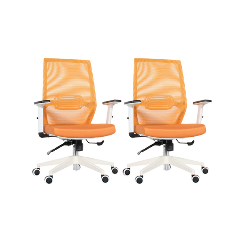 Modern Desk Chair Mesh Computer Chair Mid-Back Chair in Black/Gray/Orange