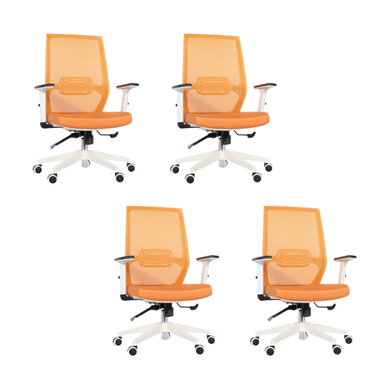 Modern Desk Chair Mesh Computer Chair Mid-Back Chair in Black/Gray/Orange