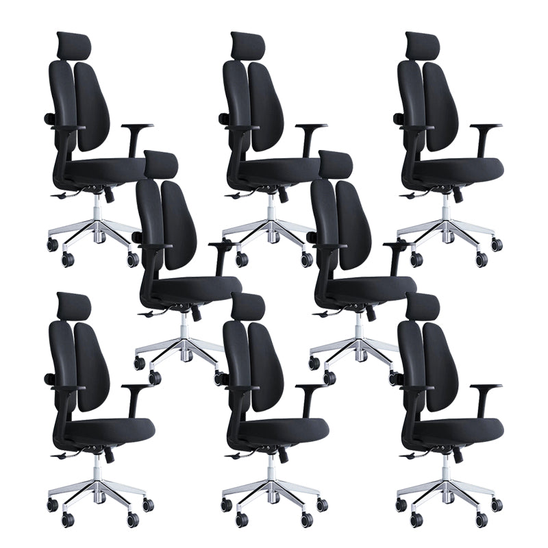 Modern Desk Chair Mesh Computer Chair Mid-Back Chair in Gray/Black