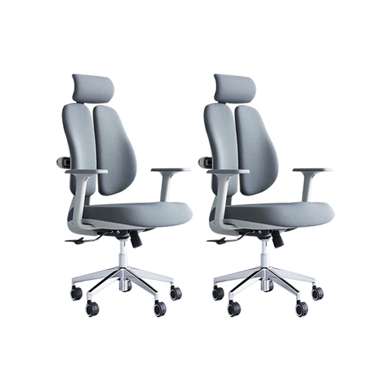 Modern Desk Chair Mesh Computer Chair Mid-Back Chair in Gray/Black