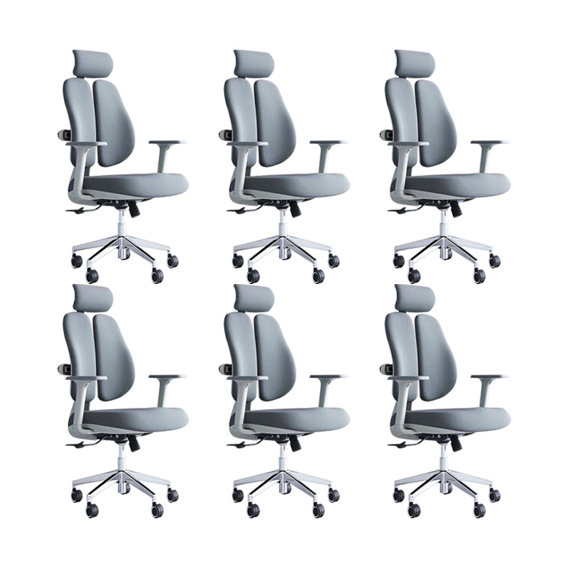 Modern Desk Chair Mesh Computer Chair Mid-Back Chair in Gray/Black