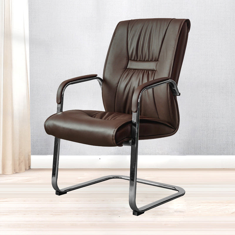 No Distressing Black Arm Chair Faux Leather and Chrome Frame Office Chair