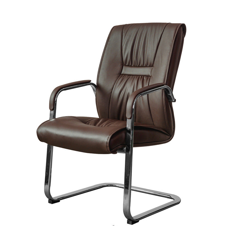 No Distressing Black Arm Chair Faux Leather and Chrome Frame Office Chair