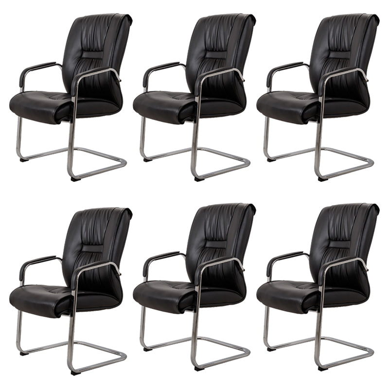 No Distressing Black Arm Chair Faux Leather and Chrome Frame Office Chair