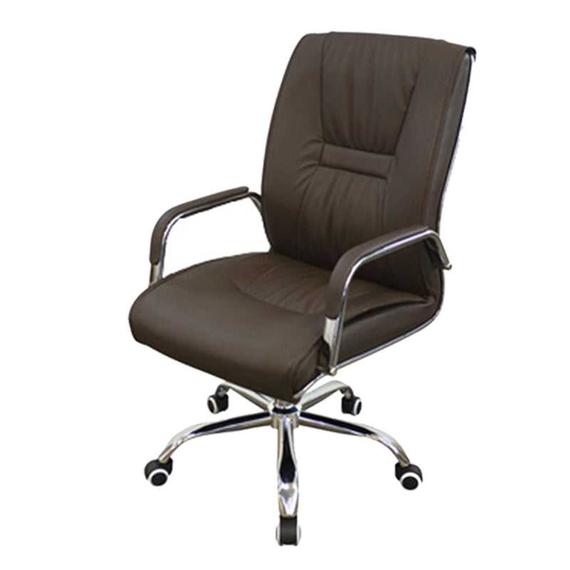 No Distressing Black Arm Chair Faux Leather and Chrome Frame Office Chair