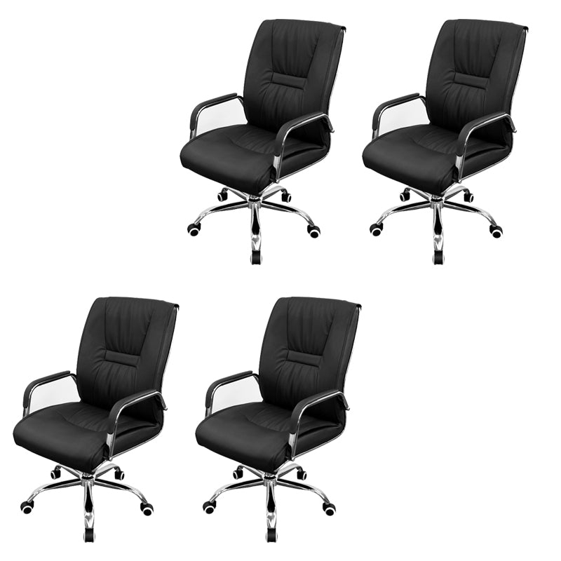 No Distressing Black Arm Chair Faux Leather and Chrome Frame Office Chair