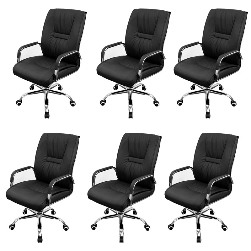 No Distressing Black Arm Chair Faux Leather and Chrome Frame Office Chair