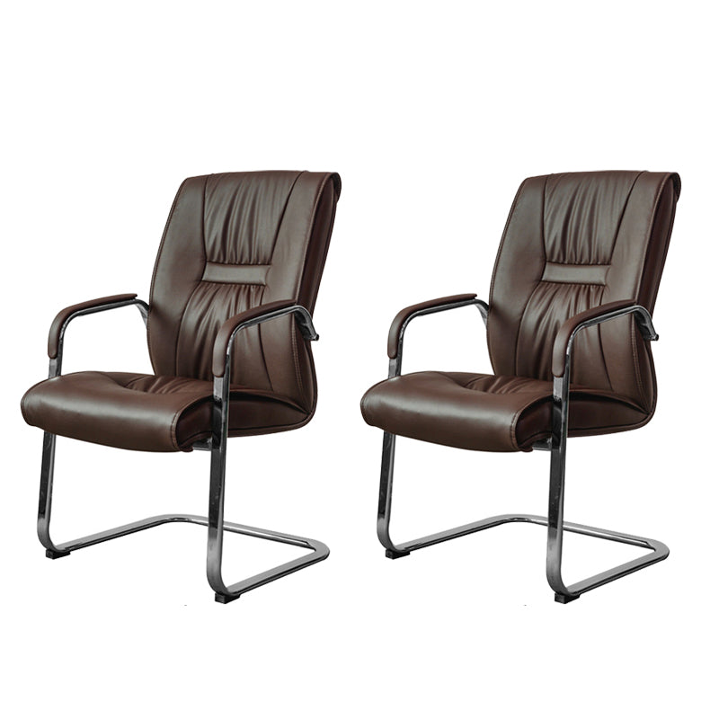 No Distressing Black Arm Chair Faux Leather and Chrome Frame Office Chair